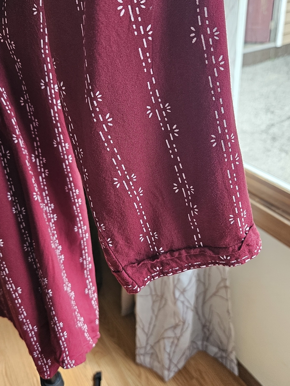 Zola Maroon Printed Henley Tunic Blouse - Picture 5 of 11